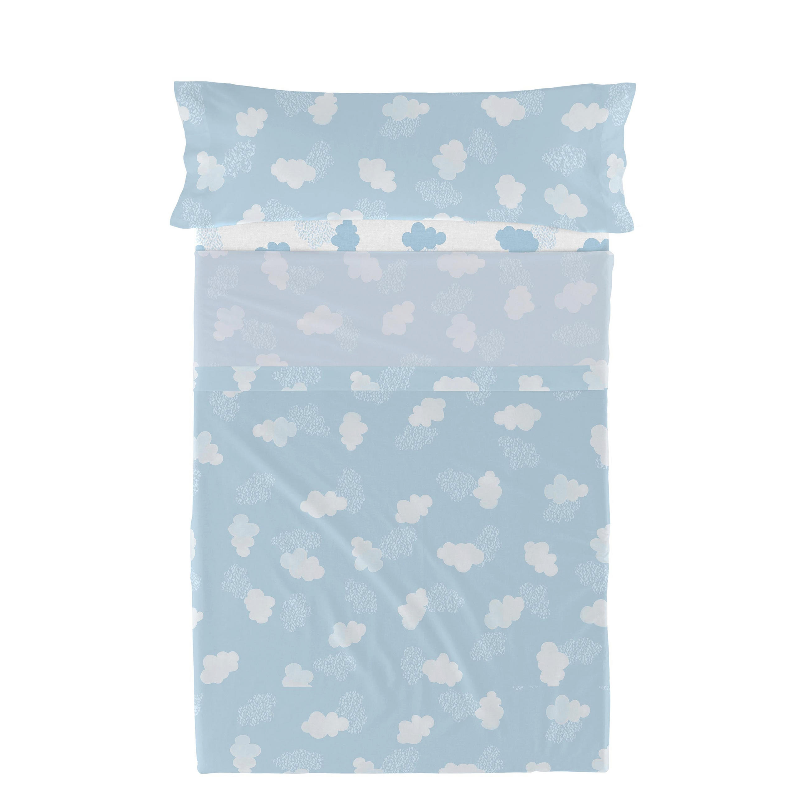 BETTWÄSCHE 2er-Set teiliges clouds 180x270 cm blau - Blau, Textil (180/270cm) - Happy Friday