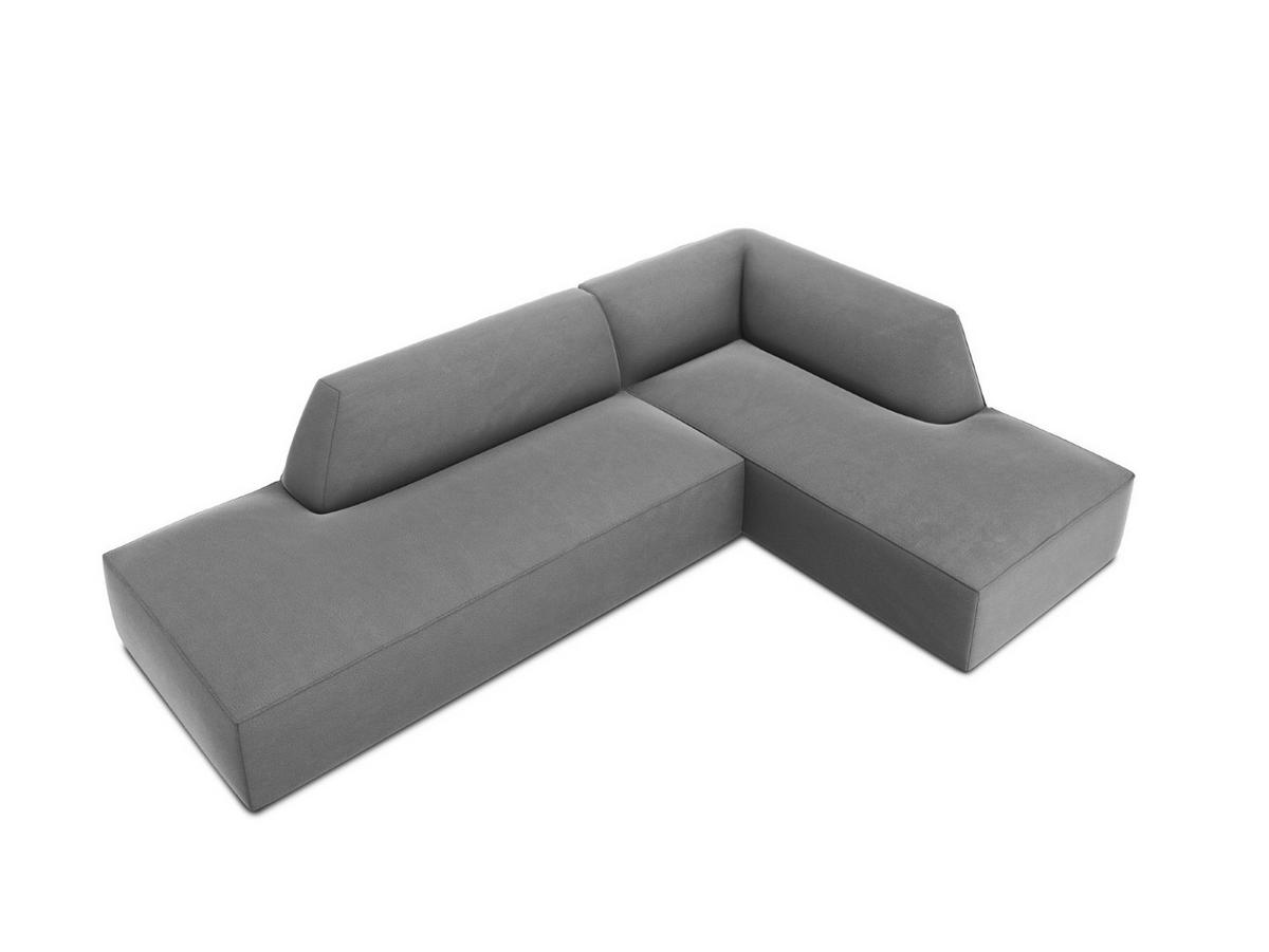 ECKSOFA rechts Ruby aus Samt grau 4 Sitzplätze - Grau, Textil (180/273cm) - Micadoni
