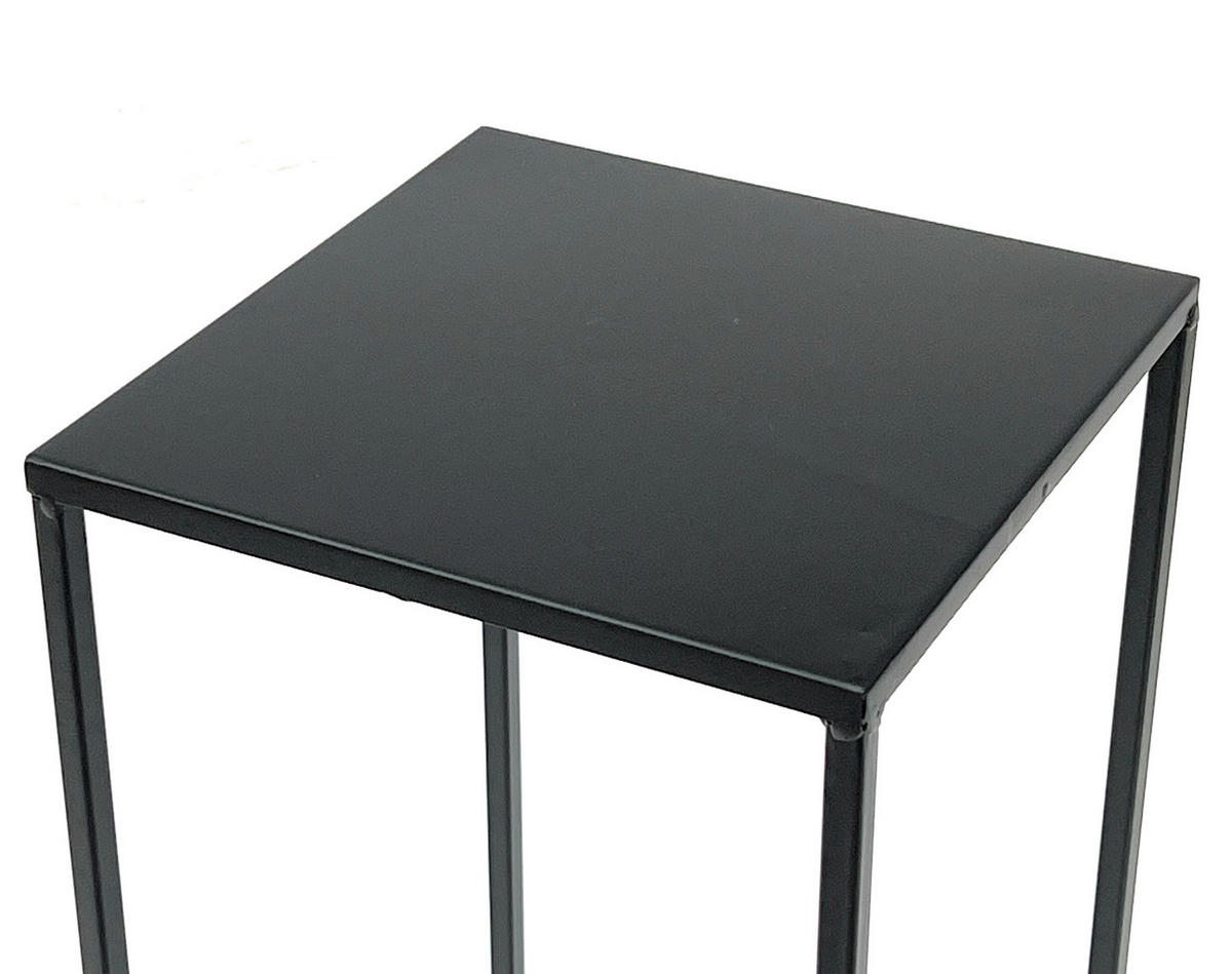 BLUMENHOCKER Metall Schwarz Eckig 60 cm 96315 M - Schwarz, Metall (23/60/23cm) - DanDiBo
