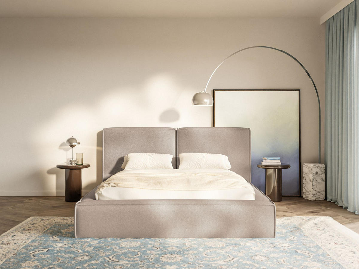 POLSTERBETT Tilves Beige 160x200 cm - Beige/Schwarz, Kunststoff/Textil (160/200cm) - Selsey