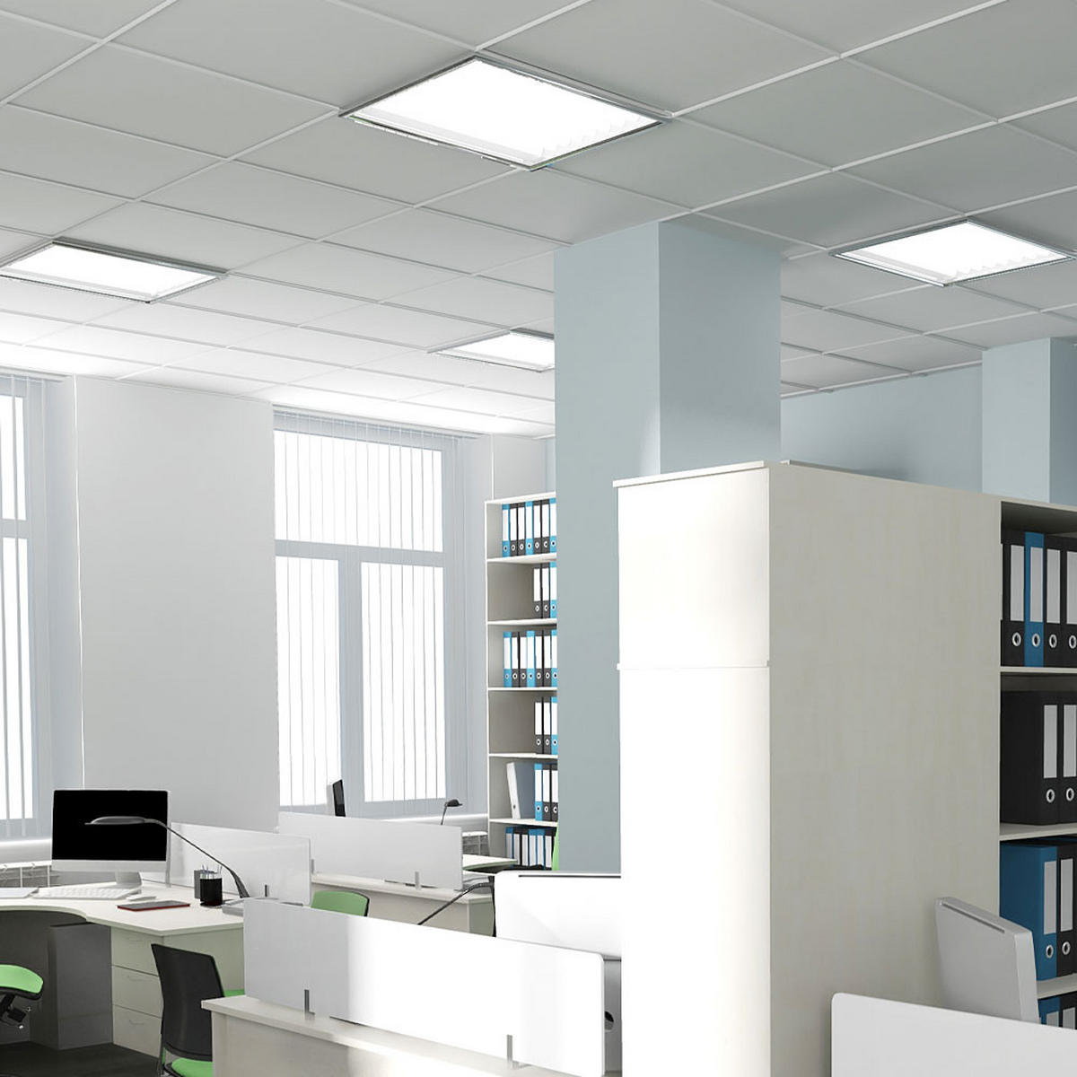LED EINBAU PANEL Aluminium Weiß - Weiß, Metall (59.5/59.5/3.3cm)