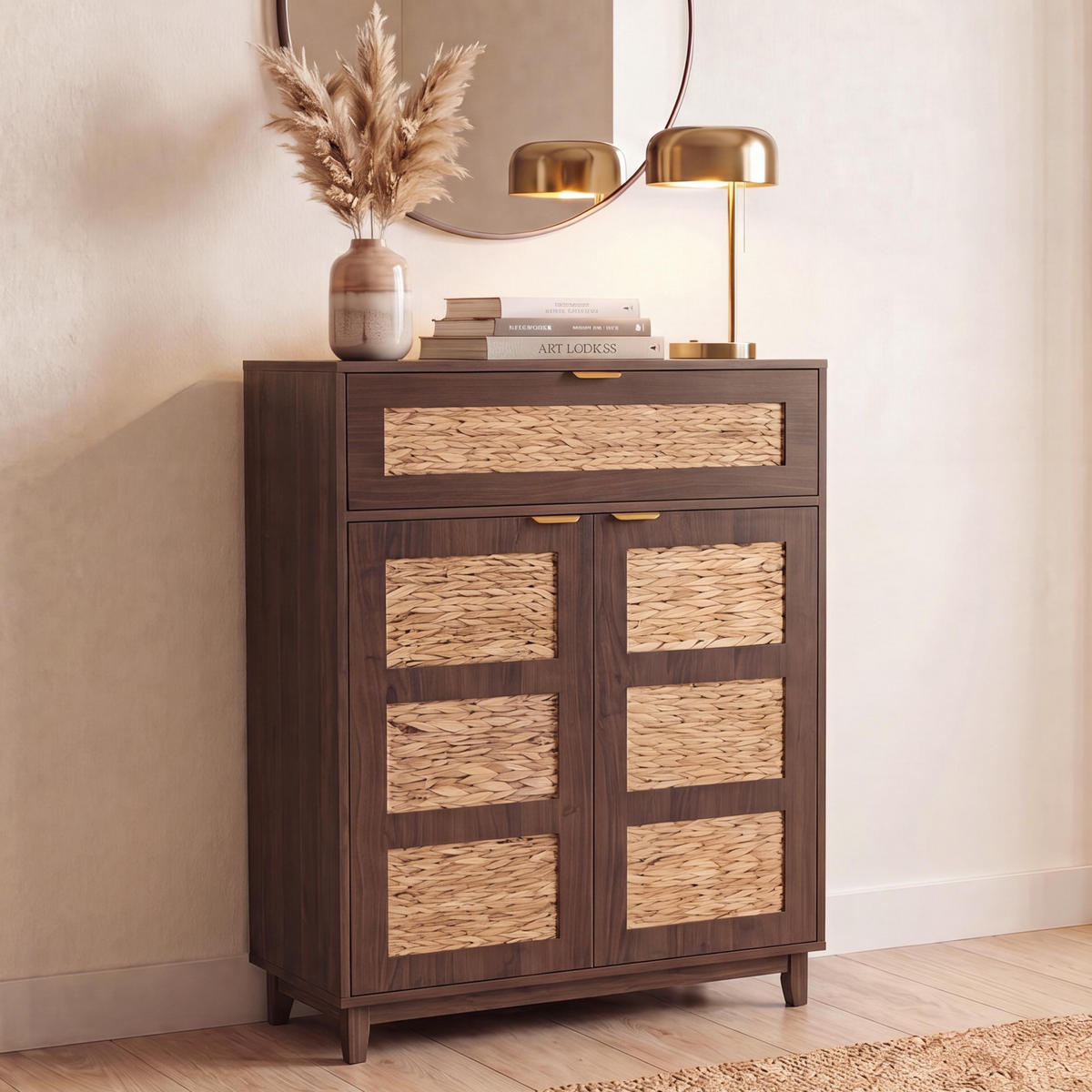 KOMMODE Walnuss Dekor - Walnussfarben, Holz (80/115/35cm) - MCW