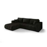 ECKSOFA LARA PREMIUM links graphit Velours Monolith 95 - Schlaffunktion, Bettkasten - Anthrazit, Textil (280/175cm) - Cornero