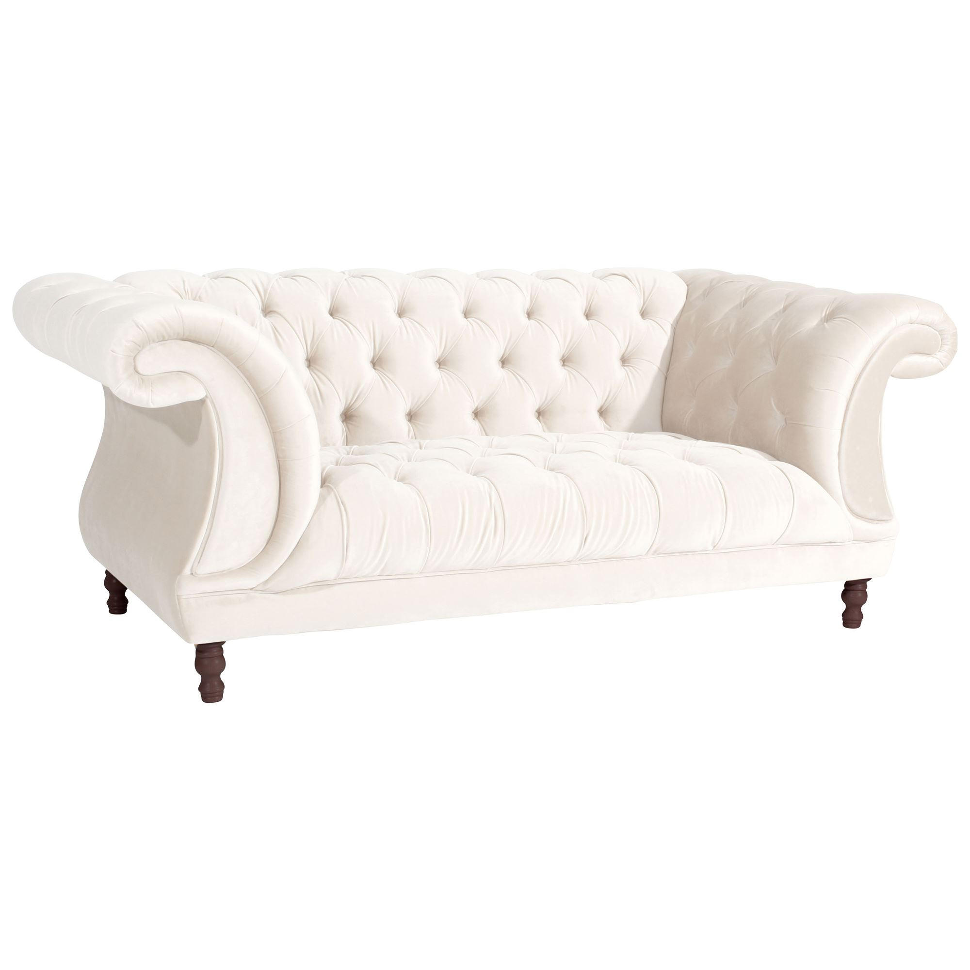 CHESTERFIELD Sofa 2-Sitzer Kaylin Samtvelours creme - Creme, Kunststoff (200/80/100cm) - 58aufmkessel