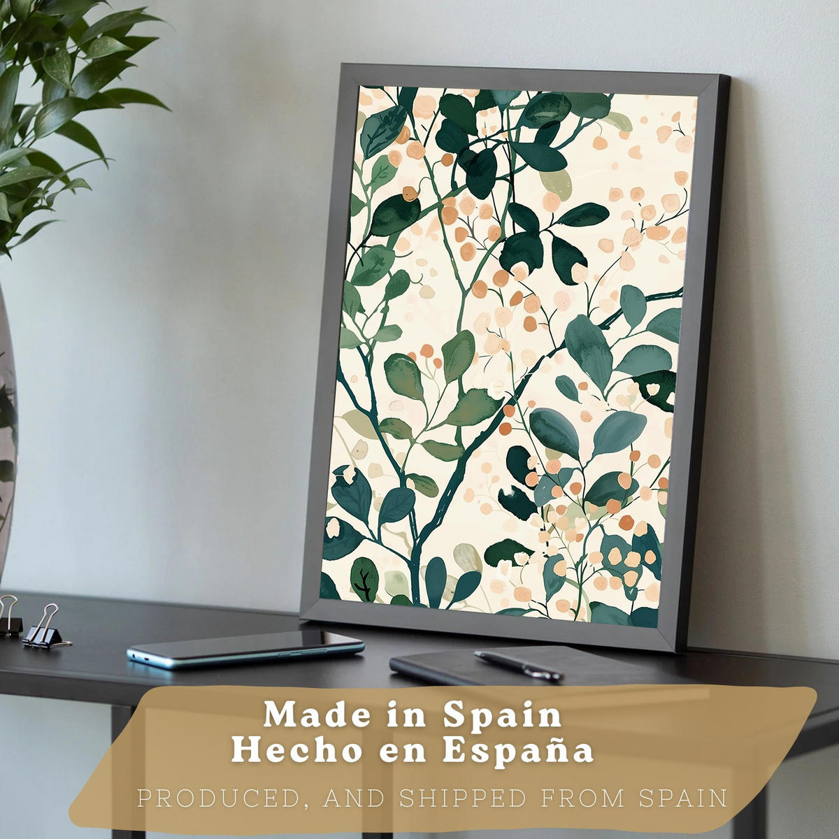 PLAKAT Sada 3 Stromy A3 Černý rám - černá, papír (29.7/1/42cm) - Nacnic