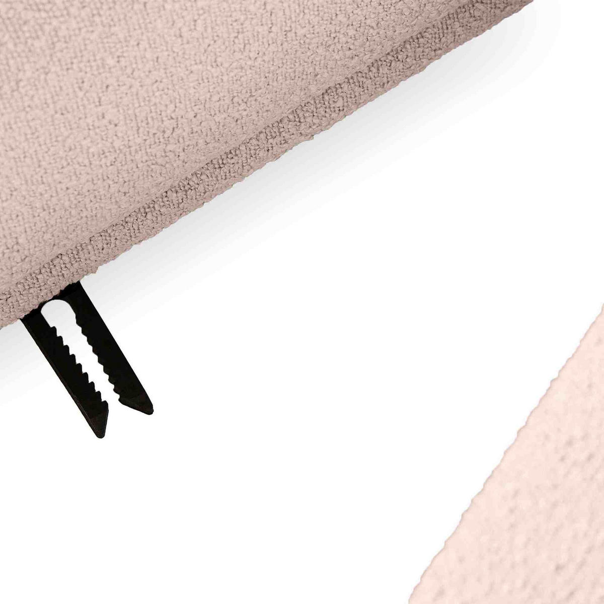 ECKSOFA-RECHTS FOSERO, Bouclé - Pink/Buchefarben, Holz/Holzwerkstoff (204/155cm) - KONSIMO®