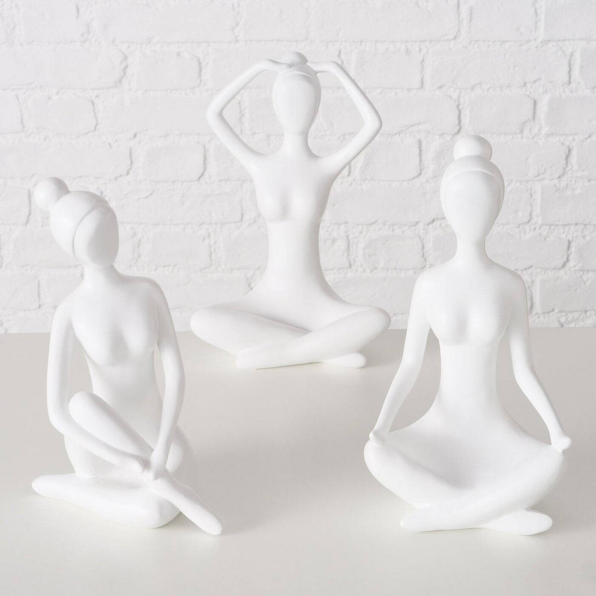 YOGA Figur 29 cm - Weiß, Kunststoff (15/29/20cm) - Boltze Home