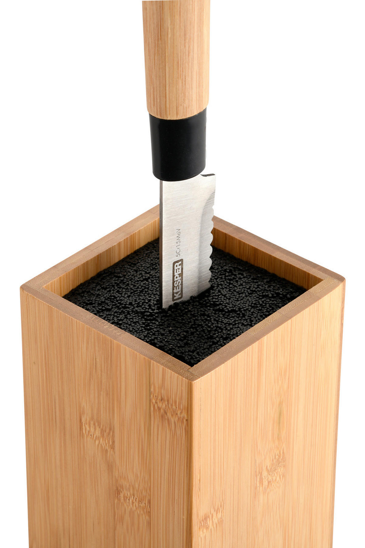 MESSERBLOCK Bambus - Schwarz, Naturmaterialien (10/23/10cm) - Kesper