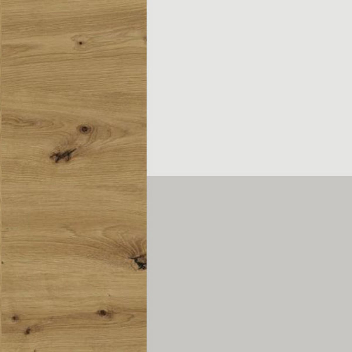 WINKELKÜCHE Avellino eiche artisan / Acryl weiß matt & Acryl stone grey matt 16-teilig - Weiß/Grau, Holzwerkstoff (290/243/305cm) - Feldmann-Wohnen