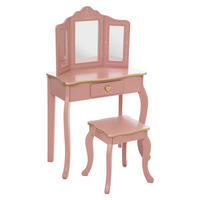 SCHMINKTISCH mit Spiegel Sissi 59,5/29/98,5 cm - Rosa, Holzwerkstoff (29/98.5/59.5cm) - Atmosphera for kids