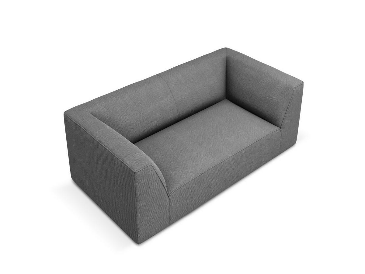 SOFA Ruby aus strukturiertem Stoff grau 2 Sitzplätze - Grau, Textil (174/69/93cm) - Micadoni
