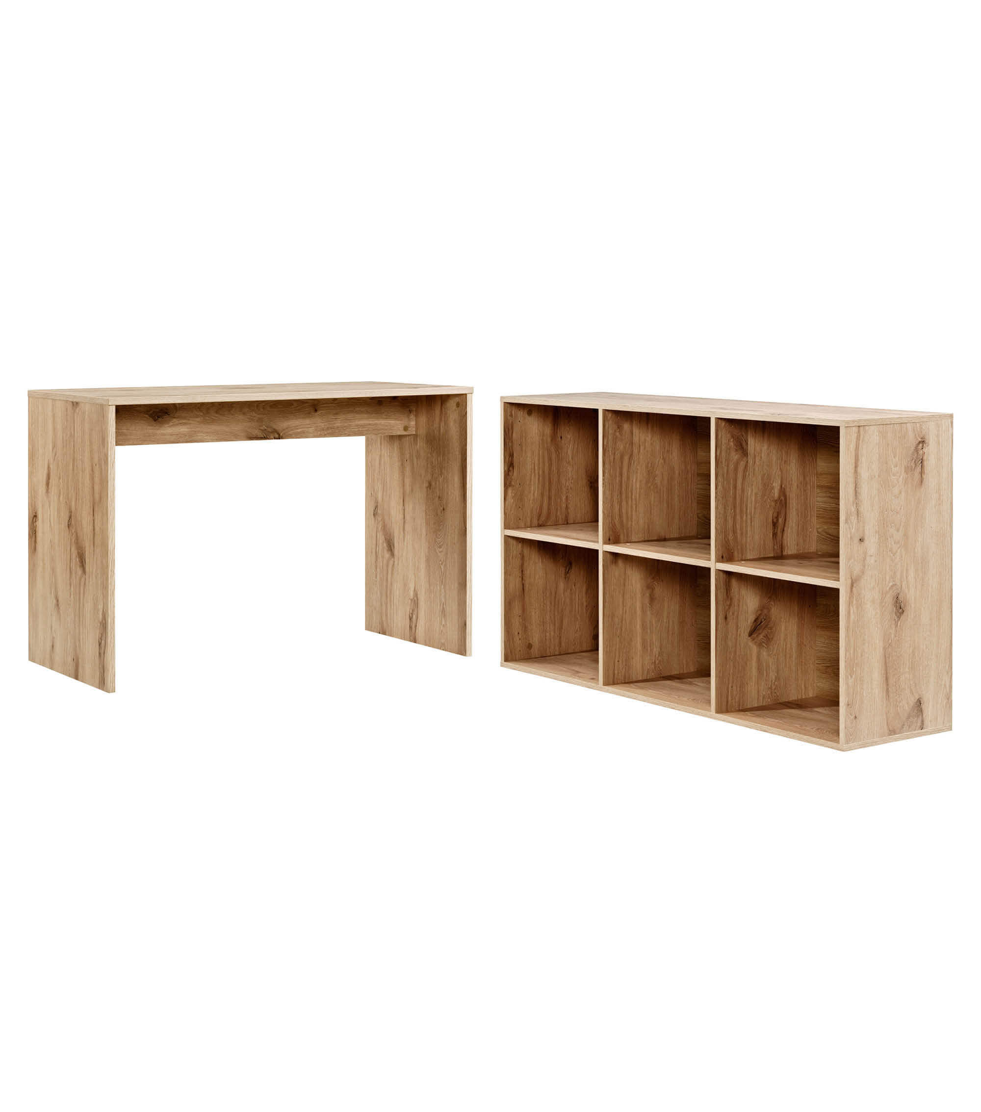 SCHREIBTISCH Der Produktive - Eichefarben, Holzwerkstoff (54/112/77cm) - Mokebo