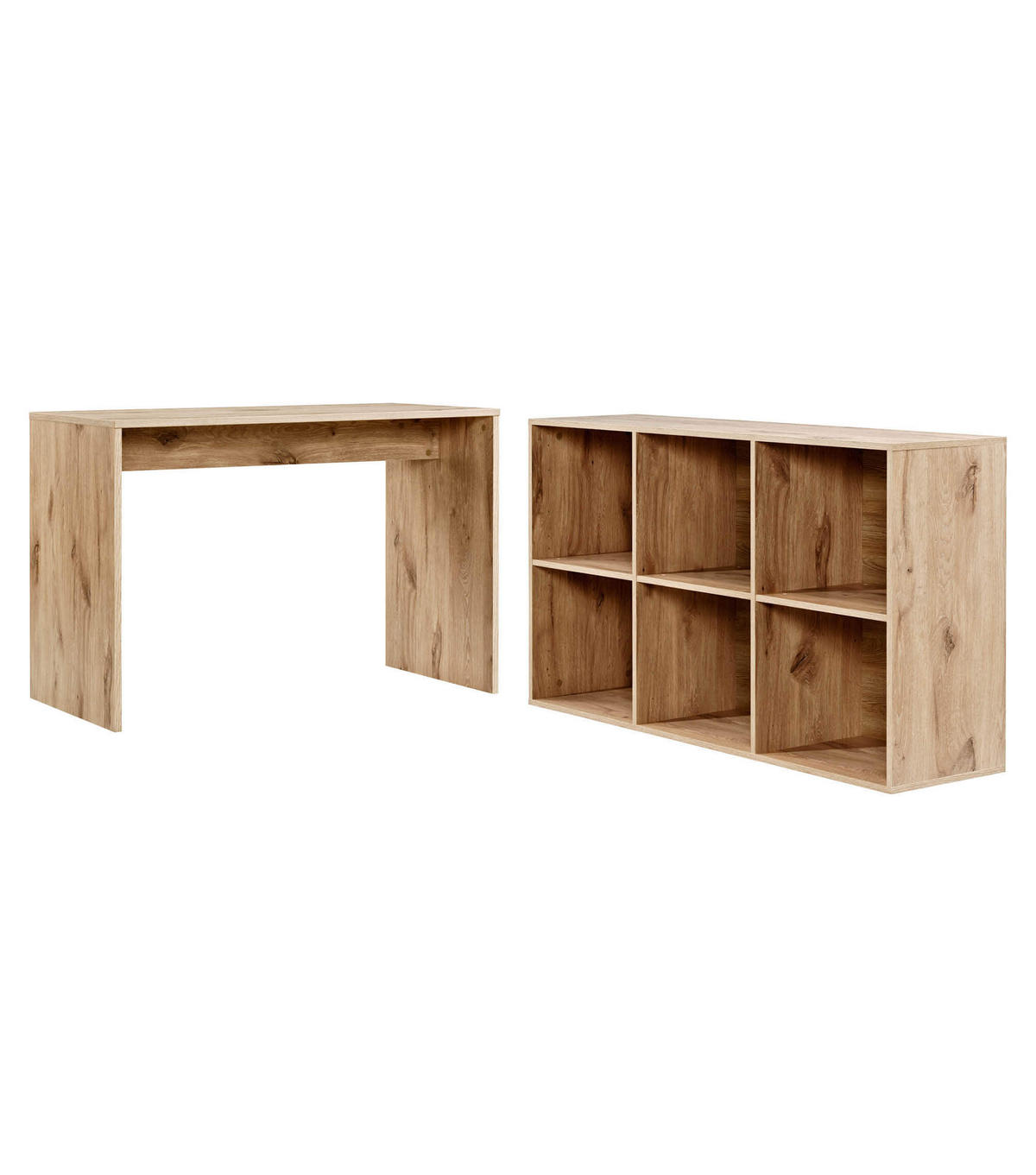 SCHREIBTISCH Der Produktive - Eichefarben, Holzwerkstoff (54/112/77cm) - Mokebo