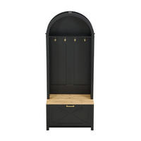 FLURGARDEROBE mit Schuhablage 75/35/195 cm in Schwarz/Natur - Schwarz, Holzwerkstoff (35/195/75cm) - BEAOK
