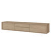 LOWBOARD LIVIA 180x37x32 cm mit 2 Schubladen und 2 Türen Eichefarben - Eichefarben, Holzwerkstoff (180/32/37cm) - MASSENO