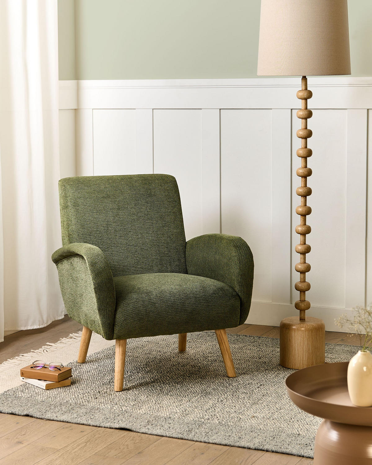 SESSEL Stoff Grün Plassen - Grün, Textil (73/82/53cm) - Beliani
