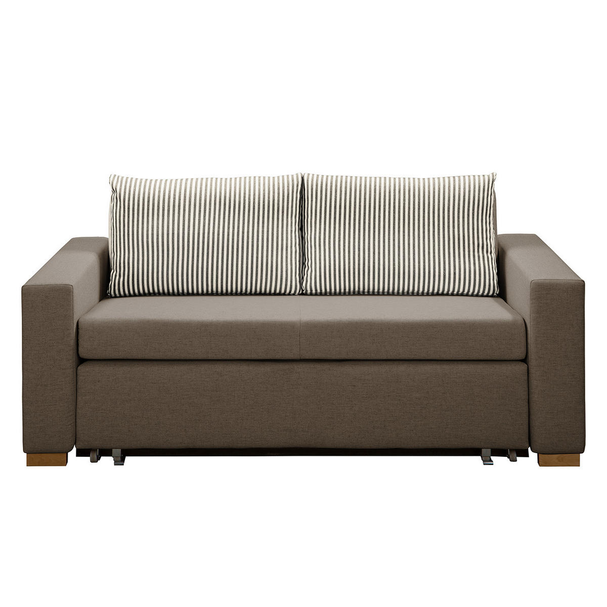 SCHLAFSOFA - Taupe/Hellbraun, Textil (173/90/90cm) - home24