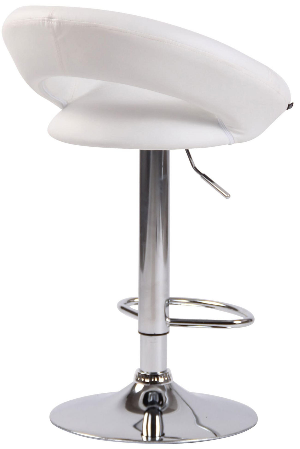 BARHOCKER 2er Set Mekim Kunstleder Weiß Silber - Weiß, Leder/Metall (53/80/47cm) - DELUKE