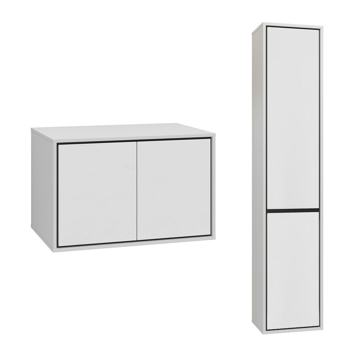 SKŘÍŇKA POD UMYVADLO 78cm Sophéa 2er-Set Bílá - bílá, kompozitní dřevo (78/50.8/48cm) - Petits-meubles