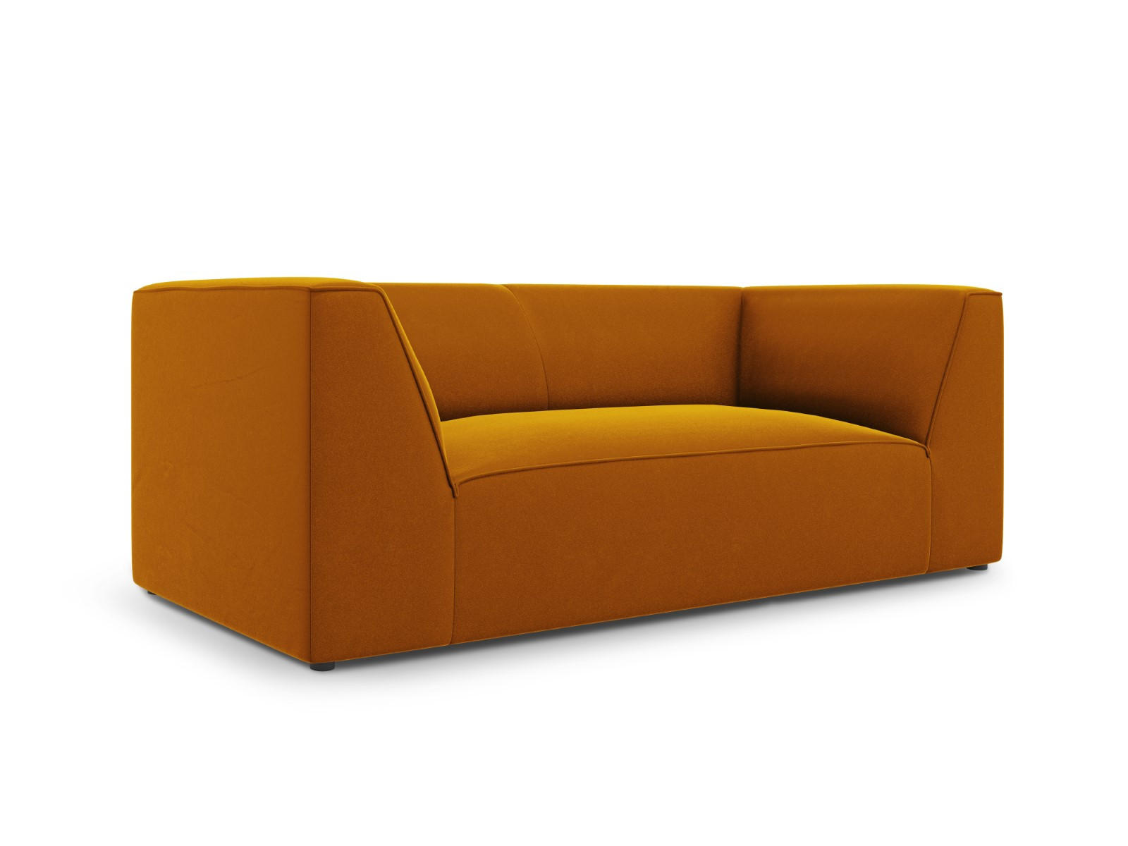 SOFA Ruby aus Samt gelb 2 Sitzplätze - Gelb, Textil (93/69/174cm) - Micadoni