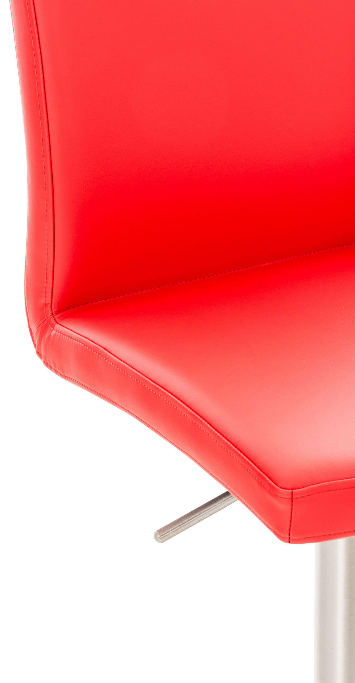 BARHOCKER Lederlook rot - Edelstahlfarben/Rot, Textil/Metall (40/93/49cm) - CLP