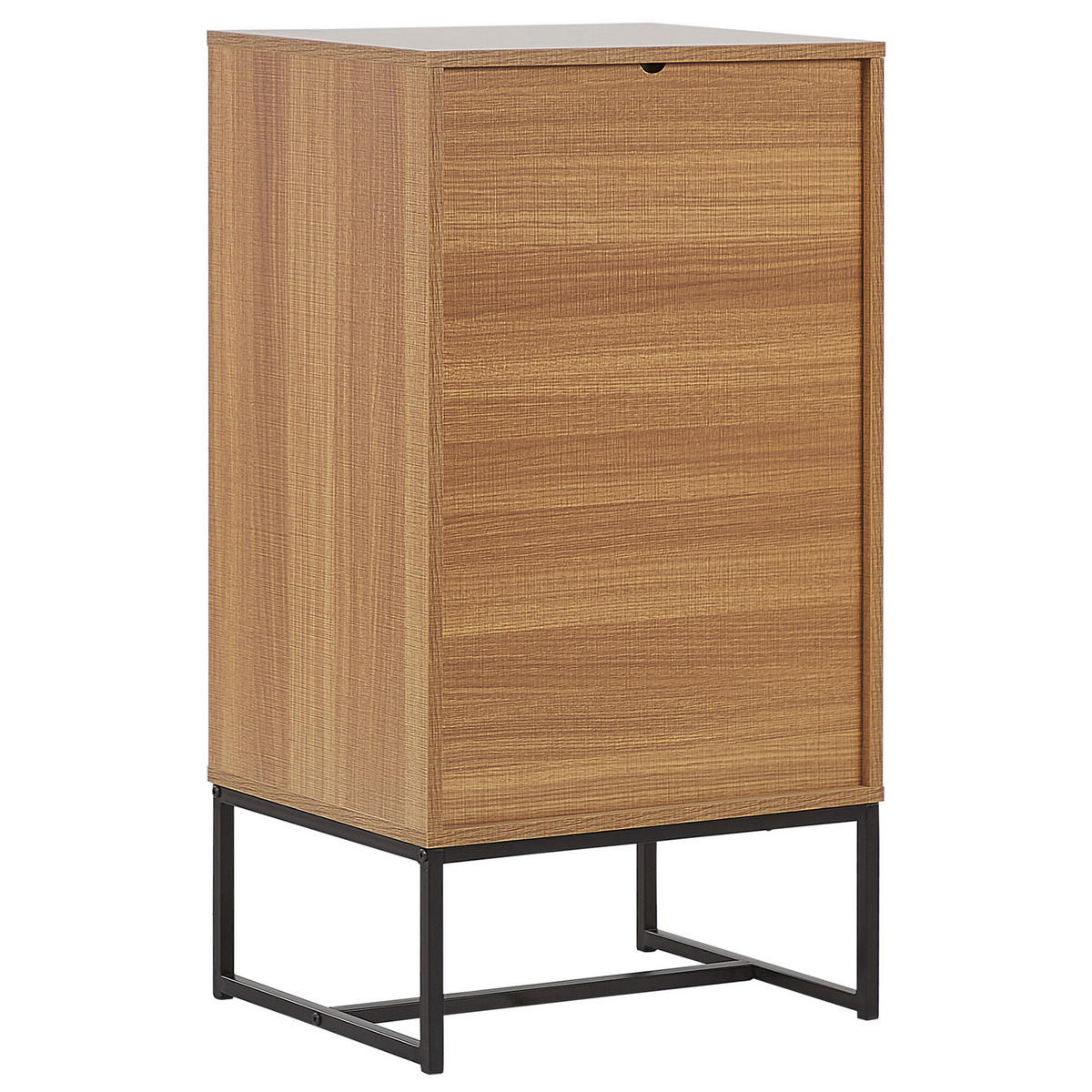 KOMMODE 3 Schubladen heller Holzfarbton/weiß Nueva - Hellbraun/Schwarz, Holzwerkstoff (49/91/38cm) - Beliani