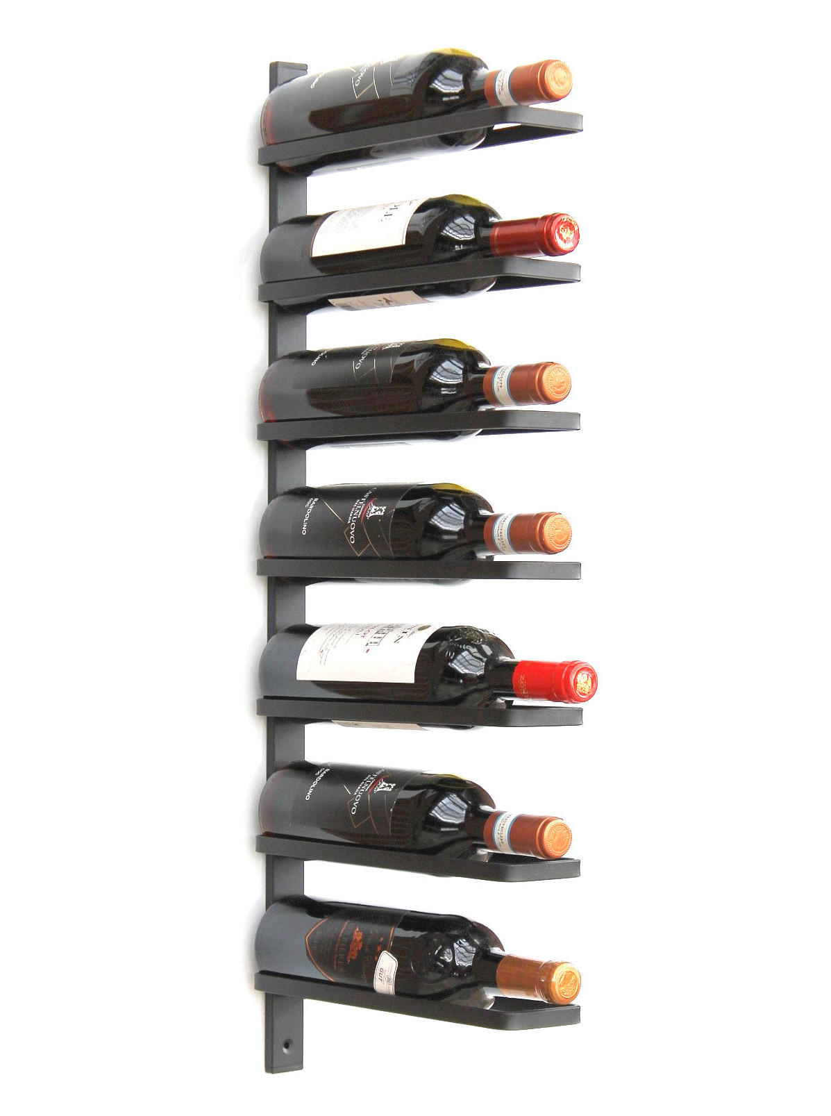 WEINREGAL hängend für 7 Flaschen Metall Schwarz 93885 - Schwarz, Metall (7.5/75/29.5cm) - DanDiBo