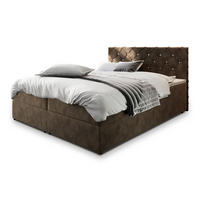 POSTEL BOXSPRING RIVA 180x200 cm, s matrací a úložným prostorem, hnědá - hnědá, kompozitní dřevo/textil (180/200cm) - MASSENO