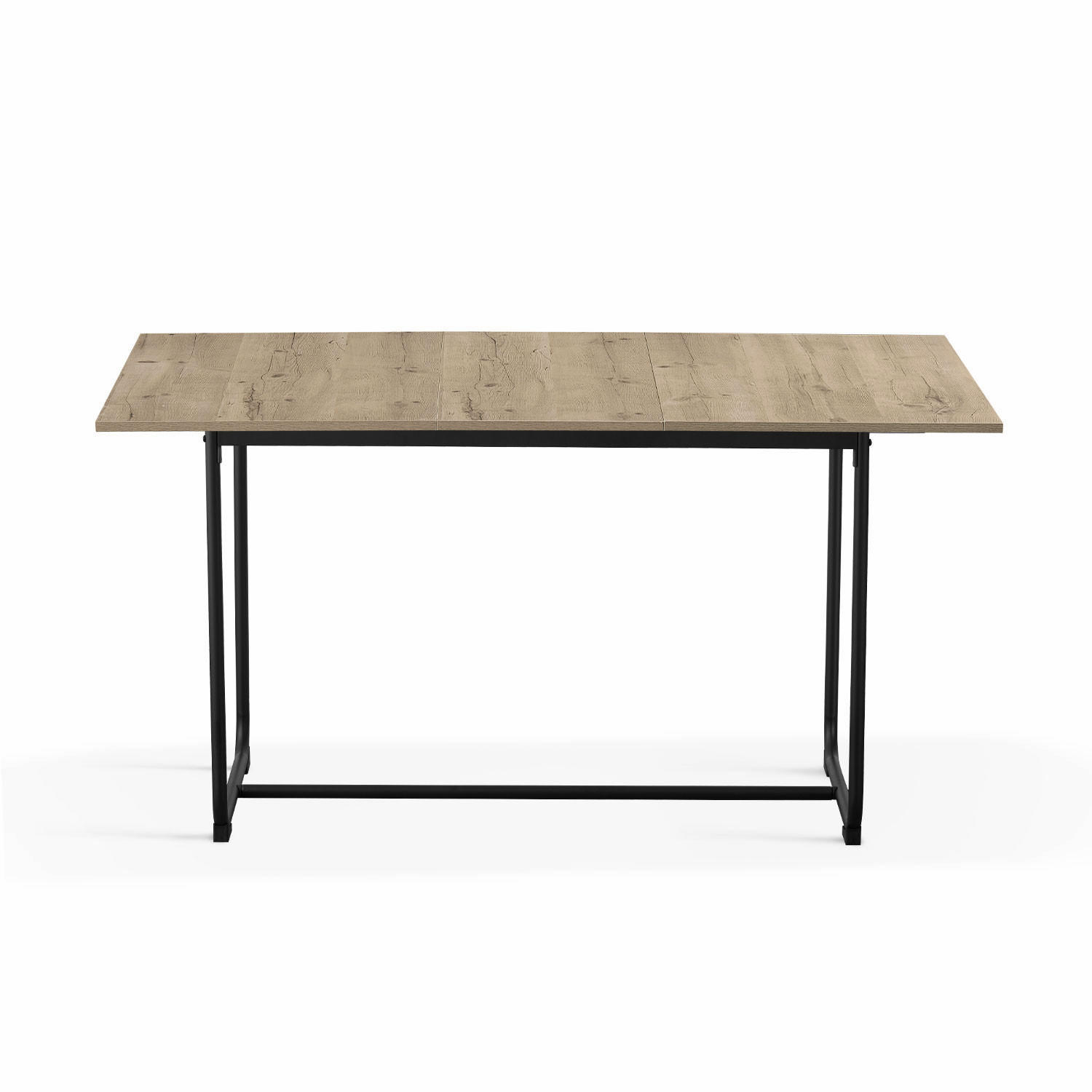 ESSTISCH PIUS 120-160/80/76 cm - Schwarz/Eiche San Remo, Holzwerkstoff/Metall (120/80/76cm) - B&D Home