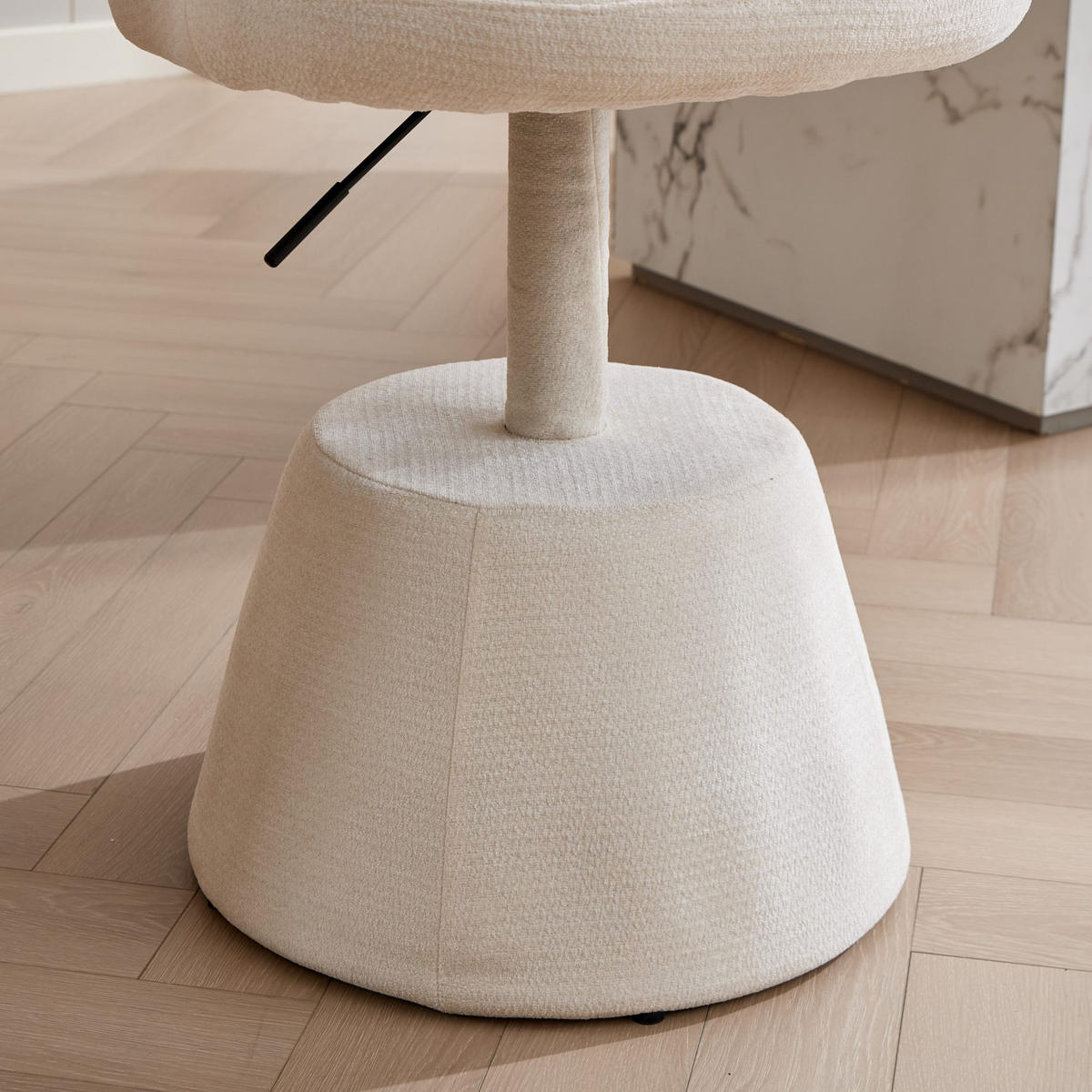 BARHOCKER Beige 1er-Set Höhenverstellbar Drehbar 360° Chenille - Beige, Textil (57.5/92.5/60cm) - PANGIVO