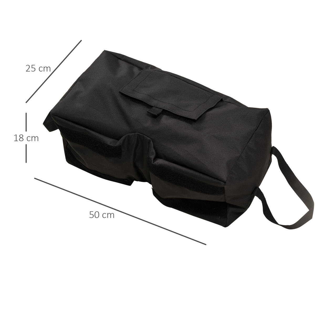 SONNENSCHIRMSTÄNDER Schirmständer Sandsack 2 x Polyestertasche befüllbar 50 kg - Schwarz, Kunststoff (25/50cm) - Outsunny