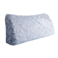 RÜCKENKISSEN Plüsch Blau grau 180 cm - Blaugrau, Textil (50/180cm) - Vercart