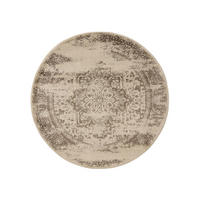 VINTAGE-TEPPICH Suki ø 120 cm rund - Creme/Braun, Kunststoff (120/120cm) - benuta