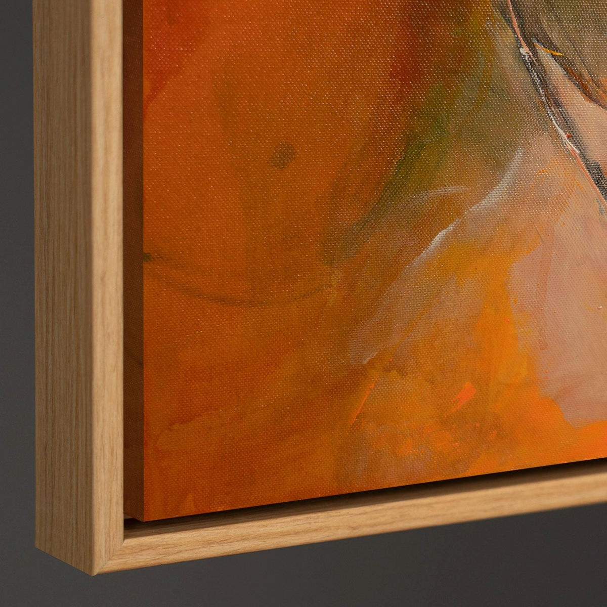 GEMÄLDE Herbsttanz Schattenfugenrahmen Eichefarben 60x40 cm - Eichefarben, Holz (60/40cm) - YS-art gallery