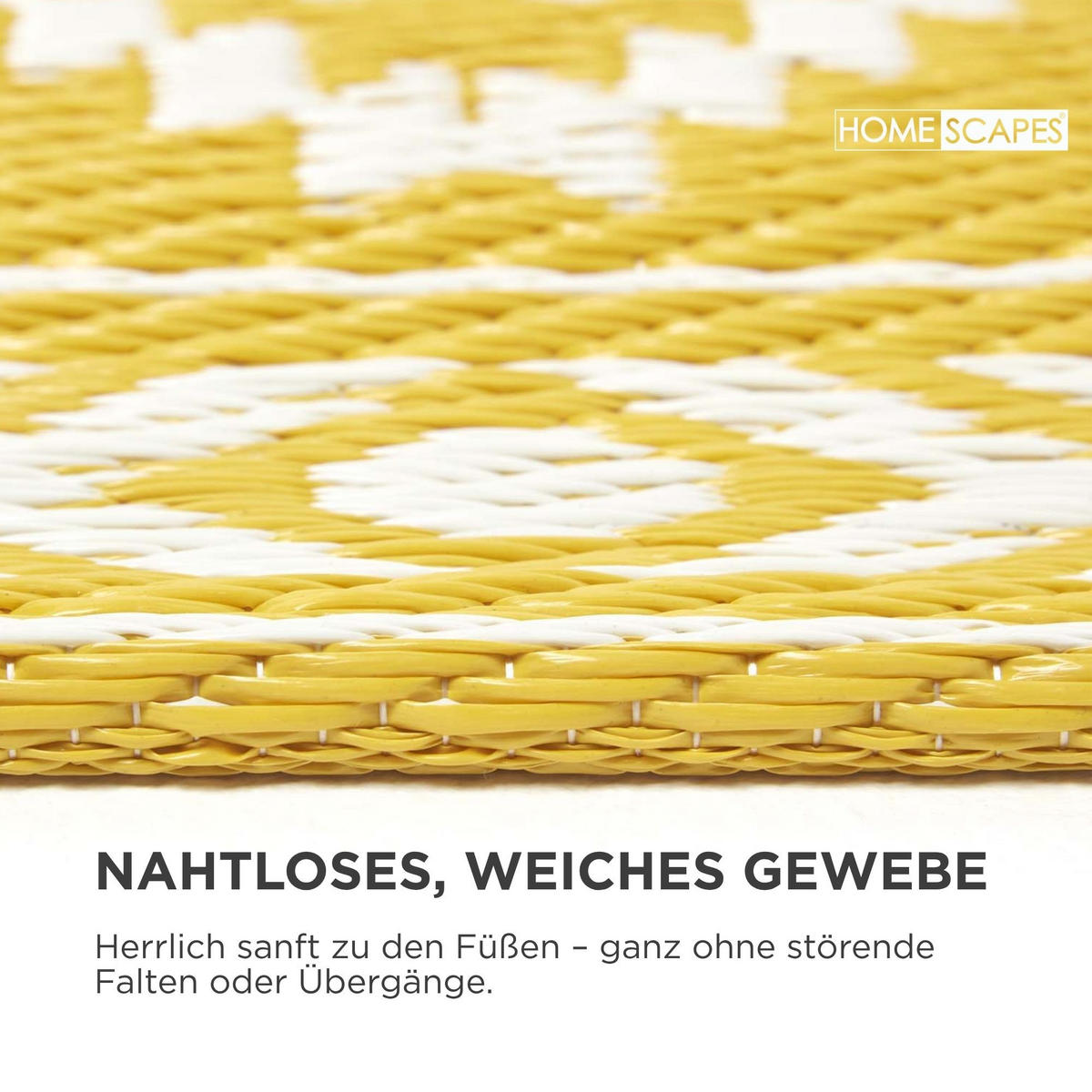 OUTDOORTEPPICH Anna mit Ethno-Muster 120/180 cm - Gelb, Kunststoff (120/180cm) - Homescapes