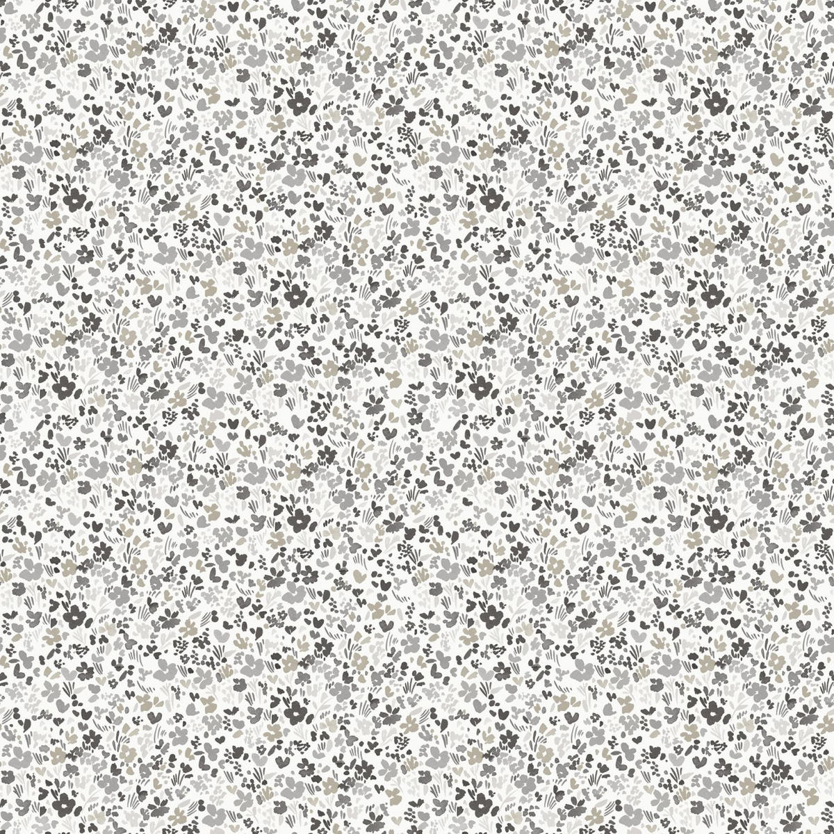 TAPETE Blumen - Schwarz, Papier (53/0.1cm) - Sanders & Sanders