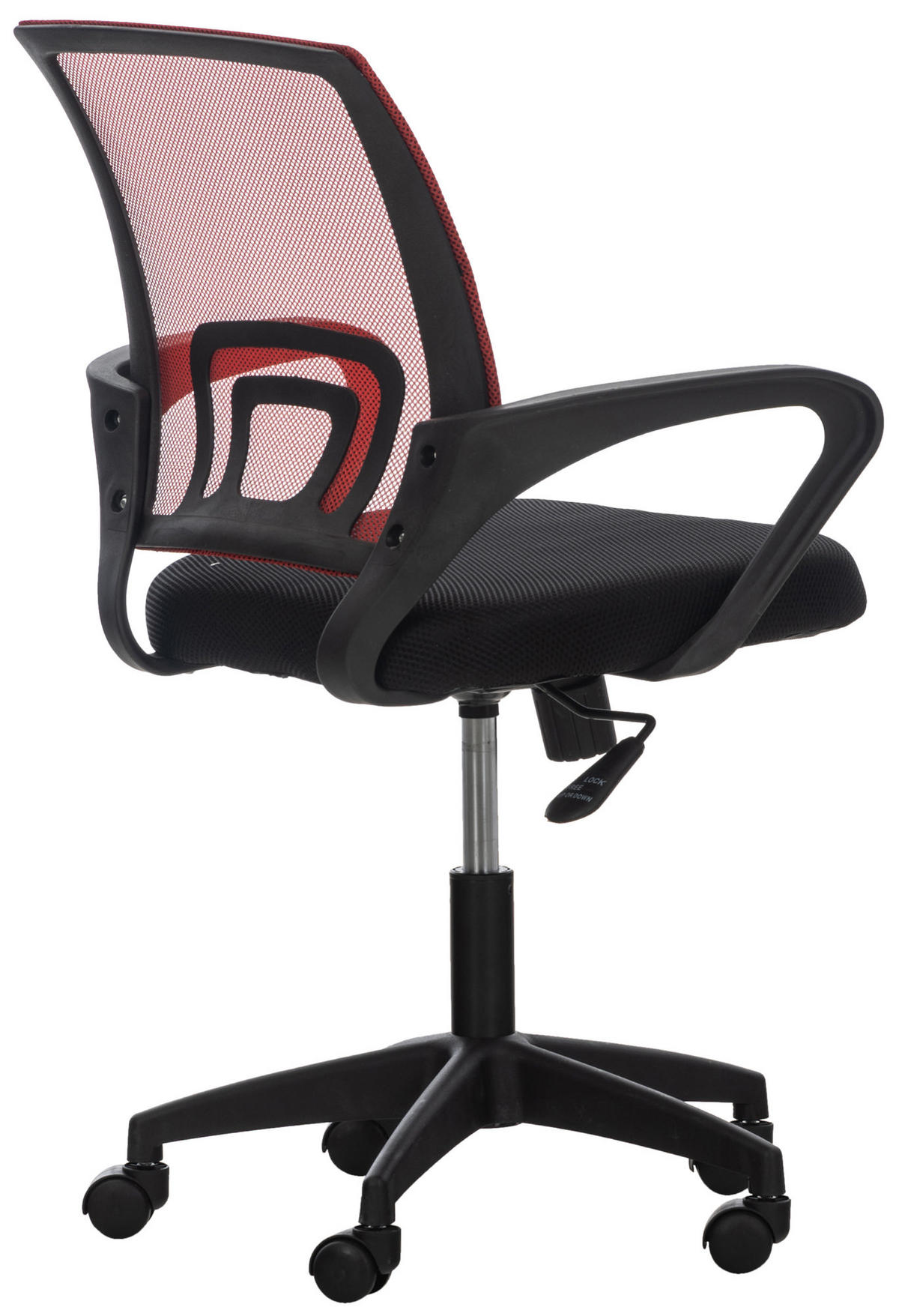 DREHSTUHL Microfaser rot - Rot/Schwarz, Kunststoff/Textil (62/84/50cm) - CLP