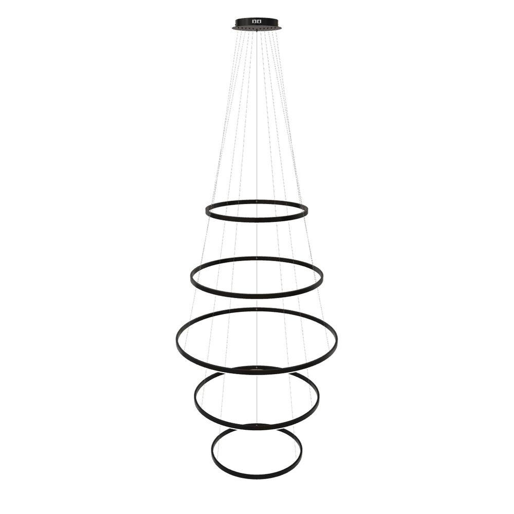 LED-HÄNGELAMPE 5er Ring Schwarz Ø 60 | 80 | 100 | 80 | 60cm - Schwarz, Metall (1.3/100/3.3cm) - s.luce