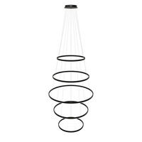 LED-HÄNGELAMPE 5er Ring Schwarz Ø 60 | 80 | 100 | 80 | 60cm - Schwarz, Metall (1.3/100/3.3cm) - s.luce