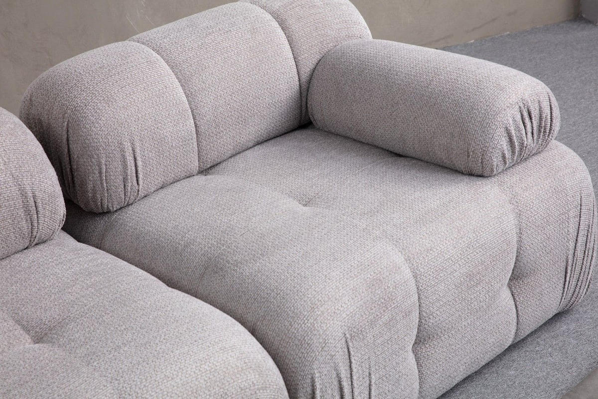ECKSOFA inklusive Hocker - Hellgrau/Schwarz, Holz/Kunststoff (290/160cm) - myHomelando