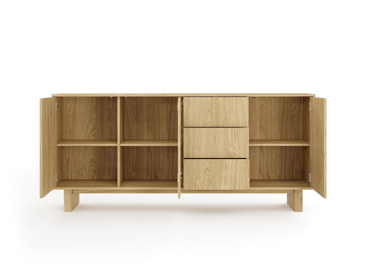KOMMODE: geölte Eiche, 183,3 x 82,6 x 38,1 cm - Eichefarben, Holzwerkstoff (183.3/82.6/38.1cm) - 3XE LIVING
