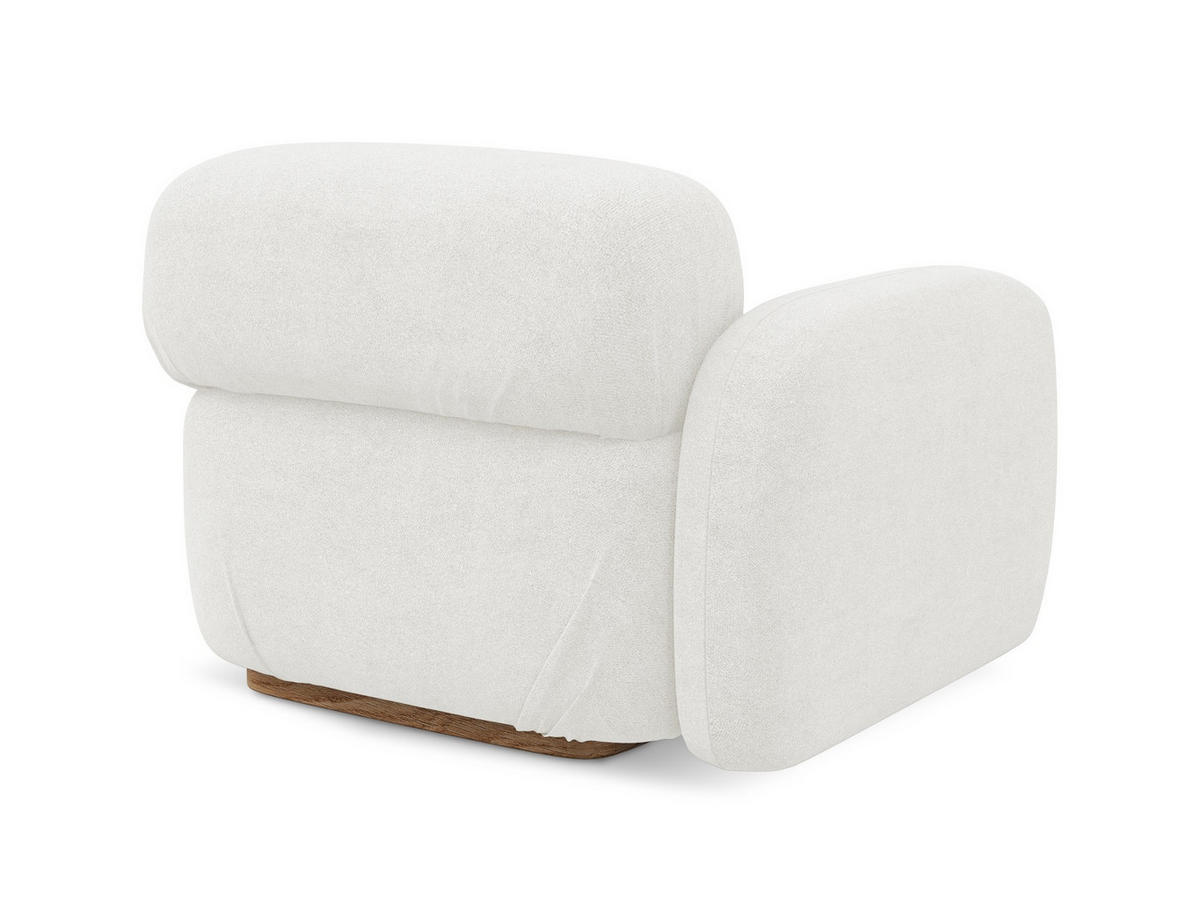 SOFAELEMENT Links Bouclé Stoff Weiß - Weiß/Braun, Holz/Textil (95/73/95cm) - Makamii