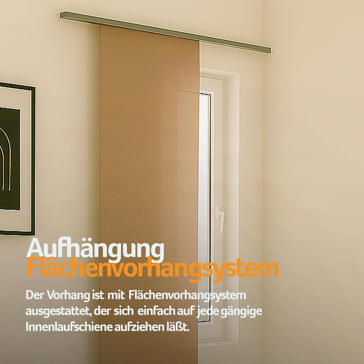 FLÄCHENVORHANG blickdicht 60x245 cm Hellbraun mit Technik - Hellbraun, Textil (60/245cm)