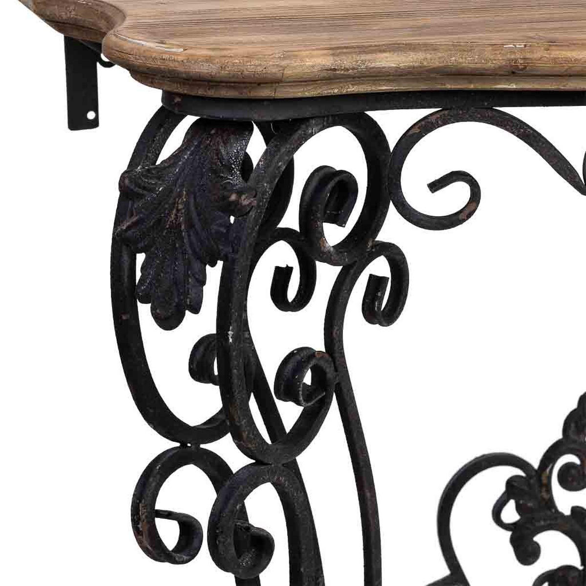 EMPFANGSTISCH aus Holz und Metall, gealtert 87x41X80h cm - Schwarz, Holz (41/87/80cm) - Wanderlust