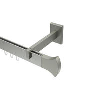 INNENLAUF-GARDINENSTANGEN-SET Smartline Conex 160 cm, 1-läufig, 14x35 mm Edelstahl-Optik - Edelstahlfarben, Metall (160cm) - INTERDECO