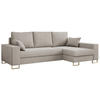 ECKSOFA Dorian Velvet Beige - Ecru/Goldfarben, Textil/Metall (242/138cm) - MKS