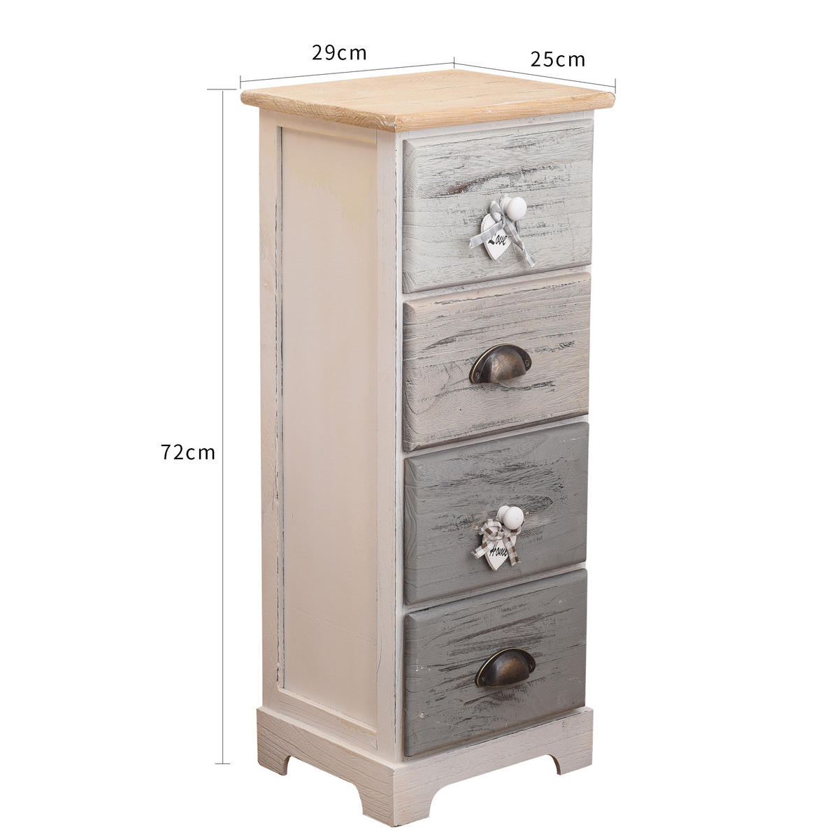KOMMODE Mehrfarbig 25/29/72 cm - Multicolor, Holz (25/72/29cm) - Mobili Rebecca
