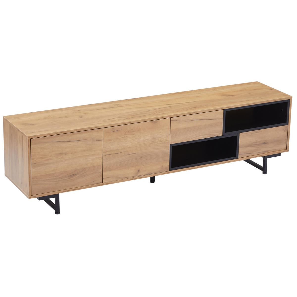 LOWBOARD 173/38/48 cm holzfarben aus Spanplatte mit Kabeldurchführung - Naturfarben, Holzwerkstoff (38/48/173cm) - OKMYHOME