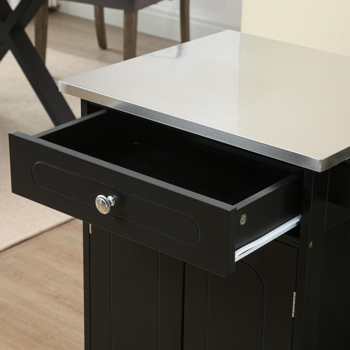 SERVIERWAGEN DE-17100 Schwarz - Schwarz, Holzwerkstoff (45/85/60cm) - ComfortXL