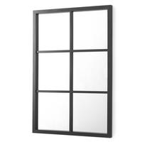 SPIEGEL Sprossen rechteckig 71/49 cm - Schwarz, Glas (71/49/2.7cm) - Giftdecor